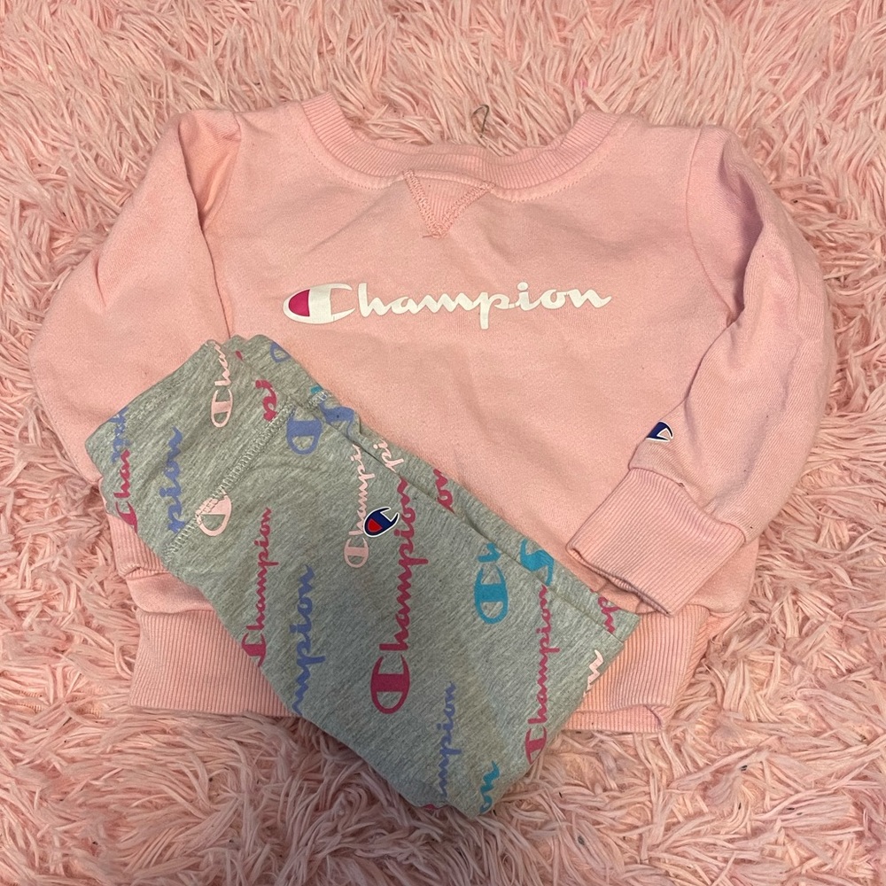 Champion girls crew neck sweatshirt and leggings